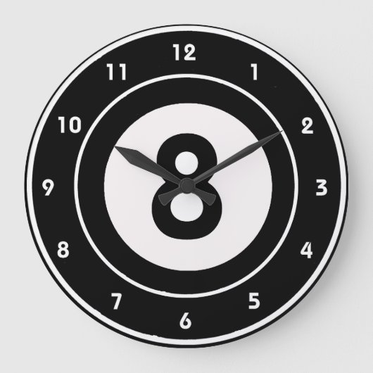 Billiards wandklok met acht blokken (Voorkant)