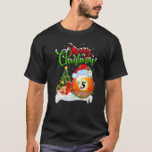 Billiards Xmas Decorations Santa Billiards Christu T-shirt (Voorkant)
