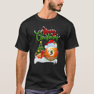 Billiards Xmas Decorations Santa Billiards Christu T-shirt