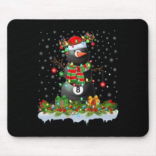 Billiards Xmas Lighting Funny Snowman Billiards Ch Muismat (Voorkant)