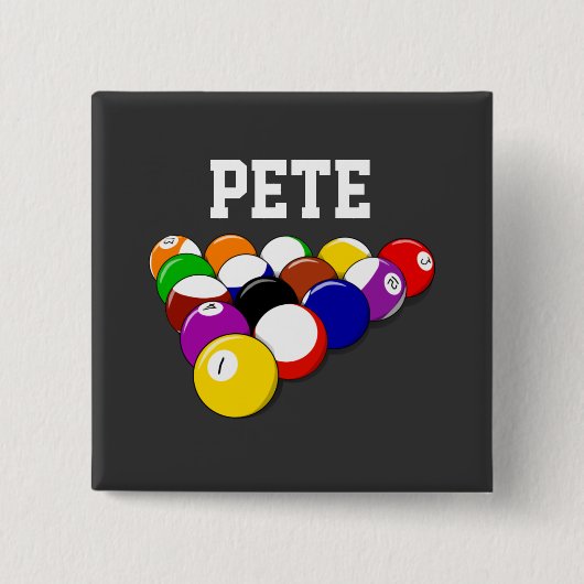 Billiardse sjabloon, populair design vierkante button 5,1 cm (Voorkant)