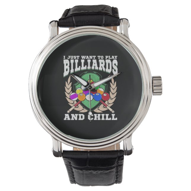 Billiardspeler | Biljarden en koelen Horloge (Voorkant)