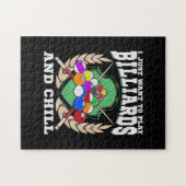 Billiardspeler | Biljarden en koelen Legpuzzel (Horizontaal)