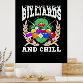 Billiardspeler | Biljarden en koelen Poster (Keuken)