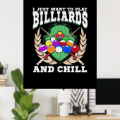Billiardspeler | Biljarden en koelen Poster (Thuiskantoor)