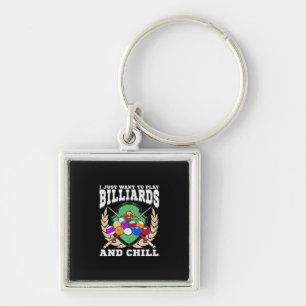 Billiardspeler Biljarden en koelen Sleutelhanger