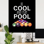 Billiardspeler | Koel- en speelgalerijpools zijn Poster (Thuiskantoor)