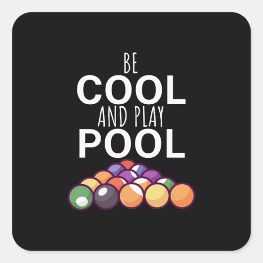 Billiardspeler | Koel- en speelgalerijpools zijn Vierkante Sticker (Voorkant)