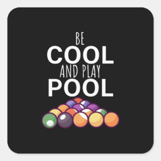 Billiardspeler | Koel- en speelgalerijpools zijn Vierkante Sticker