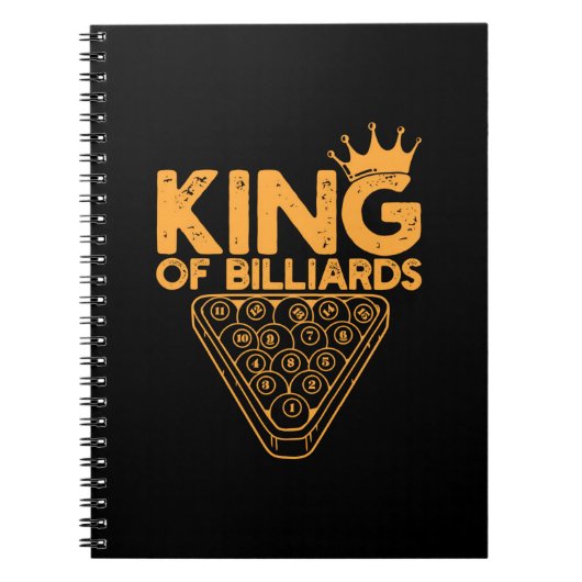 Billiardspeler | Koning van Billiards Notitieboek (Voorkant)