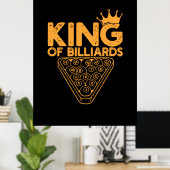 Billiardspeler | Koning van Billiards Poster (Thuiskantoor)