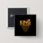 Billiardspeler | Koning van Billiards Vierkante Button 5,1 Cm (Voorkant /achterkant)