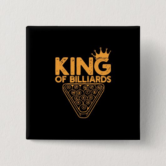 Billiardspeler | Koning van Billiards Vierkante Button 5,1 Cm (Voorkant)