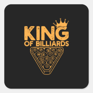 Billiardspeler   Koning van Billiards Vierkante Sticker