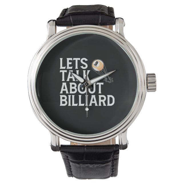 Billiardspeler | Laten we het hebben over Billiard Horloge (Voorkant)