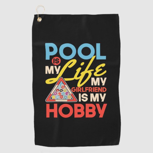 Billiardspeler | Pool Biljart Is Mijn Leven Golfhanddoek (Voorkant)