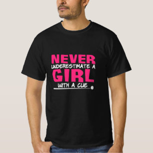 Billiardspeler   Pool Biljart Meisje Met Een Keu T-shirt