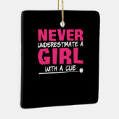 Billiardspeler | Pool Billiards Girl met ue Keramisch Ornament (Rechts)