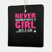 Billiardspeler | Pool Billiards Girl met ue Keramisch Ornament (Links)