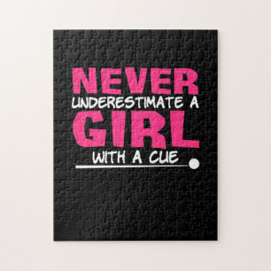 Billiardspeler   Pool Billiards Girl met ue Legpuzzel