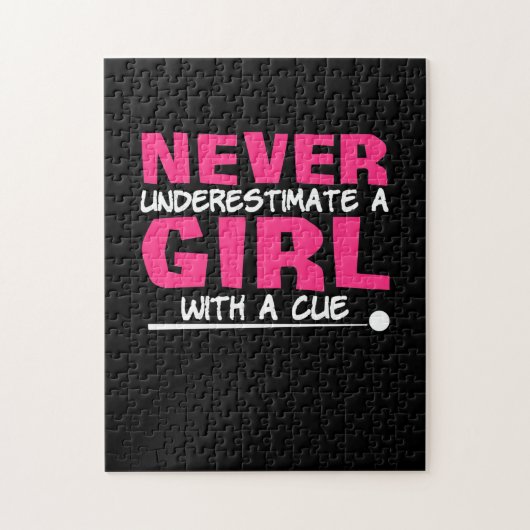 Billiardspeler | Pool Billiards Girl met ue Legpuzzel (Verticaal)