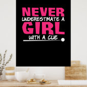 Billiardspeler | Pool Billiards Girl met ue Poster (Keuken)