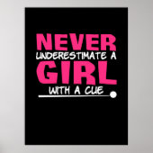 Billiardspeler | Pool Billiards Girl met ue Poster (Voorkant)