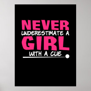 Billiardspeler   Pool Billiards Girl met ue Poster