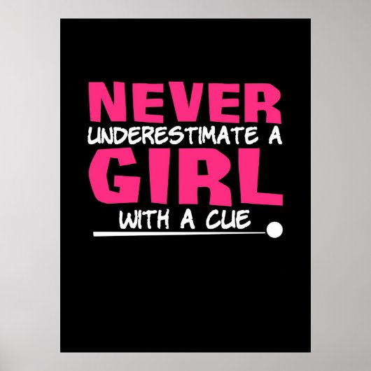 Billiardspeler | Pool Billiards Girl met ue Poster (Voorkant)