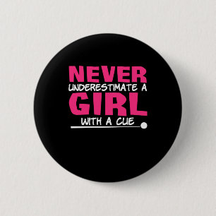 Billiardspeler   Pool Billiards Girl met ue Ronde Button 5,7 Cm
