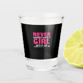 Billiardspeler | Pool Billiards Girl met ue Shot Glas (Voorkant)