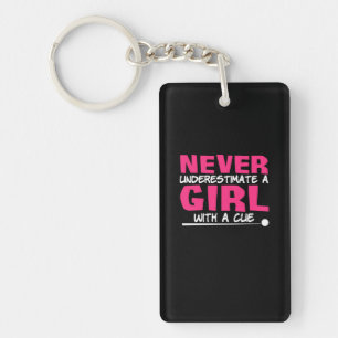 Billiardspeler Pool Billiards Girl met ue Sleutelhanger