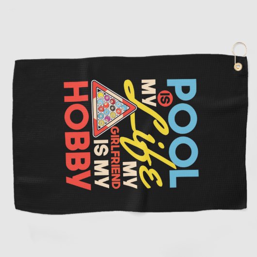 Billiardspeler | Pool Billiards is mijn leven Golfhanddoek (Horizontaal)