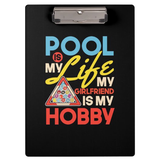 Billiardspeler | Pool Billiards is mijn leven Klembord (Voorkant)