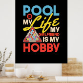 Billiardspeler | Pool Billiards is mijn leven Poster (Keuken)
