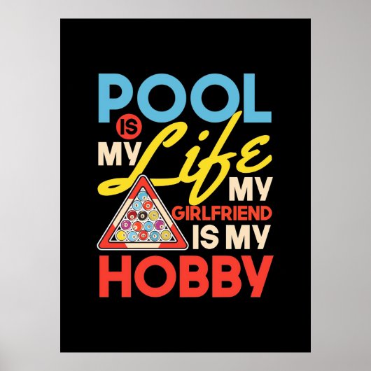 Billiardspeler | Pool Billiards is mijn leven Poster (Voorkant)