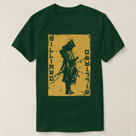 Billiardspeler Samurai Japan Warrior Snooker Poo T-shirt (Design voorkant)