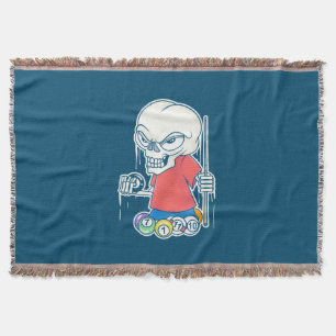Billiardspeler Skull Billiard Player Deken