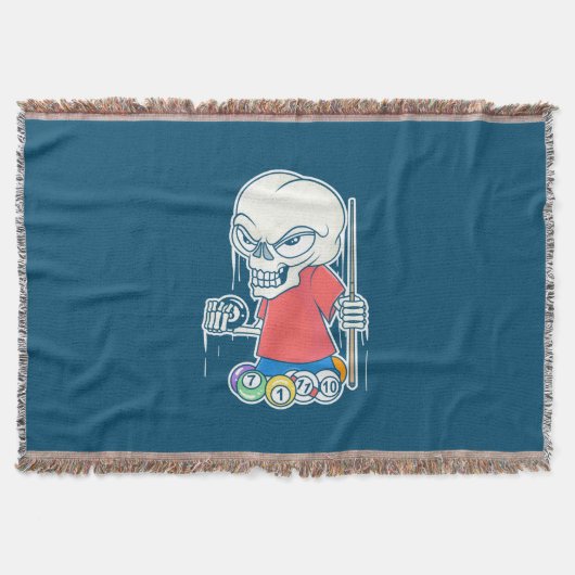 Billiardspeler | Skull Billiard Player Deken (Voorkant)