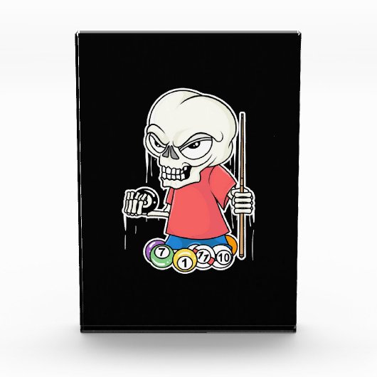Billiardspeler | Skull Billiard Player Fotoblokken (Voorkant)