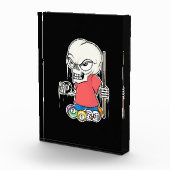Billiardspeler | Skull Billiard Player Fotoblokken (Rechts)