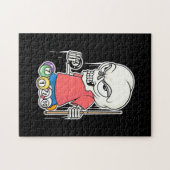 Billiardspeler | Skull Billiard Player Legpuzzel (Horizontaal)