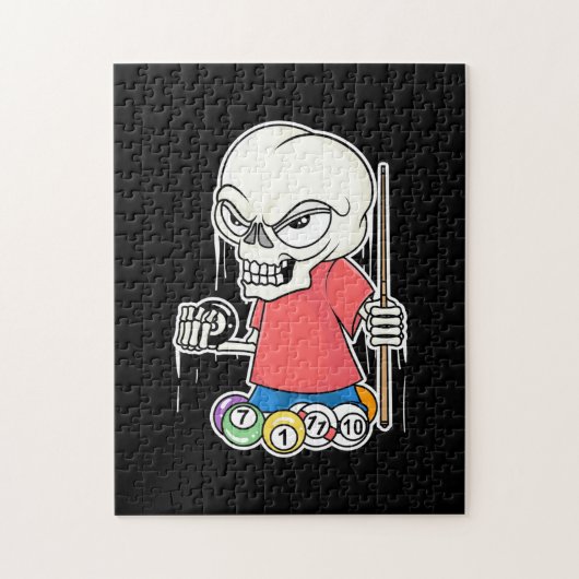 Billiardspeler | Skull Billiard Player Legpuzzel (Verticaal)