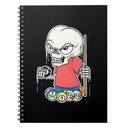 Billiardspeler | Skull Billiard Player Notitieboek (Voorkant)
