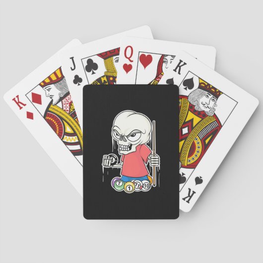 Billiardspeler | Skull Billiard Player Pokerkaarten (Achterkant)