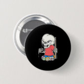 Billiardspeler | Skull Billiard Player Ronde Button 5,7 Cm (Voorkant /achterkant)