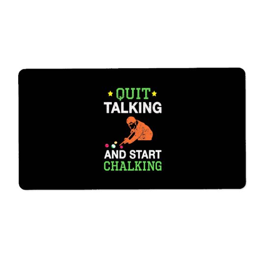 Billiardspeler | Snooker Start Chalking Etiket (Voorkant)