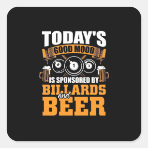 Billiardspeler Tegenwoordig Biljarten en bier Vierkante Sticker