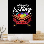 Billiardspeler | Ziet u Billard-pools? Poster (Keuken)