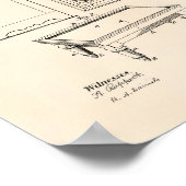 Billiardtabel 1888 Kunst voor octrooien - oude poo Poster (Hoek)